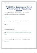 PHI2010 Final Questions and Correct  Answers&sol; Latest Update &sol; Already  Graded
