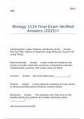 Biology 1124 Final Exam Verified Answers &lpar;2025&rpar;&excl;&excl;
