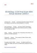 OU Biology 1124 Final Exam With Actual Solution &lpar;2025&rpar;&excl;&excl;