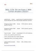 BIOL 1124- OU Lee Exam 1 With Correct Answers &lpar;2025&rpar;&excl;&excl;