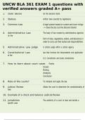 UNCW BLA 361 EXAM 1 questions with verified answers graded A&plus; pass