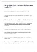 HCML 320 - Quiz 5 with verified answers graded A&plus;