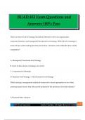 BUAD 453 Exam Questions and Answers 100&percnt; Pass