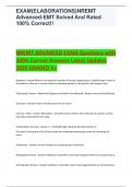 NREMT ADVANCED EXAM Questions with 100&percnt; Correct Answers Latest Updates 2025 GRADED A&plus;