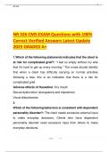 NR 326 CMS EXAM Questions with 100&percnt; Correct Verified Answers Latest Update 2025 GRADED A&plus; &period;