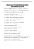 Minnesota Post 2023 Study Guide question & answers