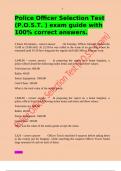 Police Officer Selection Test &lpar;P&period;O&period;S&period;T&period; &rpar; exam guide with 100&percnt; correct answers&period;