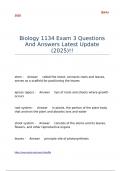 Biology 1134 Exam 3 Questions And Answers Latest Update &lpar;2025&rpar;&excl;&excl;