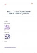 BIOL 1134 Lab Practical With Actual Solution &lpar;2025&rpar;&excl;&excl;