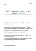 Biol 1134 Exam 2 With Correct Answers &lpar;2025&rpar;&excl;&excl;