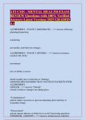 ATI CMS - MENTAL HEALTH EXAM REVIEW Questions with 100- Verified Answers Latest Versions