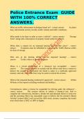 Police Entrance Exam  GUIDE WITH 100&percnt; CORRECT ANSWERS&period;