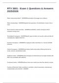 RTV 3001 - Exam 1 Questions & Answers 2025&sol;2026