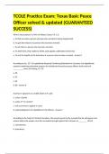 TCOLE Practice Exam Texas Basic Peace Officer solved & updated &lpar;GUARANTEED SUCCESS&rpar;&period;