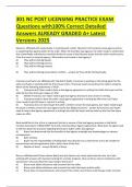 301 NC POST LICENSING PRACTICE EXAM Questions with100- Correct Detailed Answers ALREADY