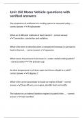 Unit 152 Motor Vehicle questions with verified answers 