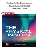 Test Bank for The Physical Universe&comma; 18th Edition by Konrad Krauskopf&comma; ISBN&colon; 9781266661815&comma; All Chapters 1-19 Fully Covered Newest Version