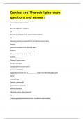 Cervical and Thoracic Spine exam questions and answers
