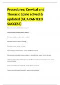Procedures Cervical and Thoracic Spine solved & updated &lpar;GUARANTEED SUCCESS&rpar;&period;d