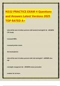N332 PRACTICE EXAM 4 Questions and Answers Latest Versions 2025 TOP RATED A&plus;&period;