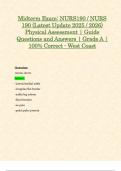 Midterm Exam&colon; NURS190 &sol; NURS 190 &lpar;Latest Update 2025 &sol; 2026&rpar; Physical Assessment &vert; Guide Questions and Answers &vert; Grade A &vert; 100&percnt; Correct - West Coast