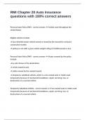 RMI Chapter 20 Auto Insurance questions with 100&percnt; correct answers