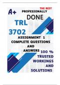 TRL3702 Assignment 1 &lpar;COMPLETE ANSWERS&rpar; Semester 1 2025 - DUE 20 March 2025