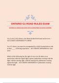 ONTARIO G1 ROAD RULES EXAM WITH GUARANTEED ACCURATE ANSWERS