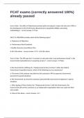 FCAT exams &lpar;correctly answered 100&percnt;&rpar; already passed