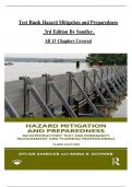 Test Bank for Hazard Mitigation and Preparedness 3rd Edition by Dylan Sandler and Anna K&period; Schwab Chapters 1-13 Covered&comma; Verified Latest Edition