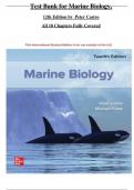 Test Bank for Marine Biology&comma; 12th Edition by Peter Castro All Chapters  Fully Covered Newest Version
