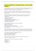 Practice Application in Nursing Informatics &vert;&vert; with Complete Solutions&period;