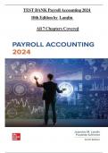 Test Bank -Payroll Accounting 2024&comma; 10th Edition &lpar;Landin&rpar;&comma; All 1-7 Chapters Covered &comma;Latest Edition