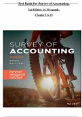 Test Bank for Survey of Accounting&comma; 3rd Edition Paul D&period; Kimmel&comma; Jerry J&period; Weygandt&comma; Jill E&period; Mitchell &vert;&vert;All 19 Chapters included&vert; Questions and answers complete guide&period;100&percnt; VERIFIED