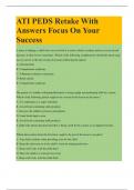 ATI PEDS Retake With Answers Focus On Your Success