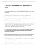 LM1 &ndash; CII questions well answered to pass