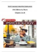 Test Bank for Psychology 13th Edition David G&period; Myers Nathan C&period; Dewall All chapters ISBN&colon;9781319132101&vert; Complete Guide A&plus;