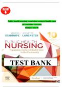 Test Bank For Public Health Nursing Population- Centered Health Care in the Community 10th Edition by Lancaster & Stanhope&comma; Full Chapter 1-46&comma;Version 2025 
