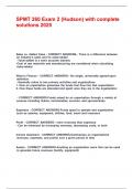 SPMT 260 Exam 2 &lpar;Hudson&rpar; with complete solutions 2025&period;