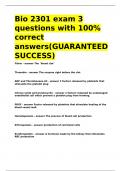 Bio 2301 exam 3 questions with 100- correct answers&lpar;GUARANTEED SUCCESS&rpar;&period;