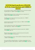 ECP3704 Final Exam Review UPDATED  ACTUAL  Exam Questions and CORRECT  Answers