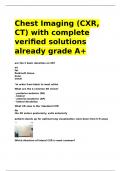 Chest Imaging &lpar;CXR&comma; CT&rpar; with complete verified solutions already grade A&plus;
