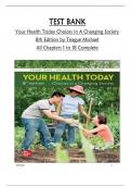 TEST BANK  Your Health Today Choices in A Changing Society  8th Edition by Teague Michael  All Chapters 1 to 18 Complete Downloadable PDF