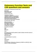 Pulmonary Function Tests and CXR questions and answers&period;