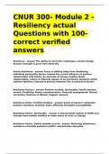 CNUR 300- Module 2 - Resiliency actual Questions with 100- correct verified answers&period;