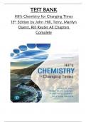 TEST BANK for  Hill's Chemistry for Changing Times  15th Edition by John Hill&comma; Terry&comma; Marilyn  Duerst&comma; Rill Reuter All Chapters  Complete Downloadable  PDF