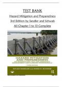 TEST BANK for  Hazard Mitigation and Preparedness  3rd Edition by Sandler and Schwab  All Chapter 1 to 13 Complete Download PDF
