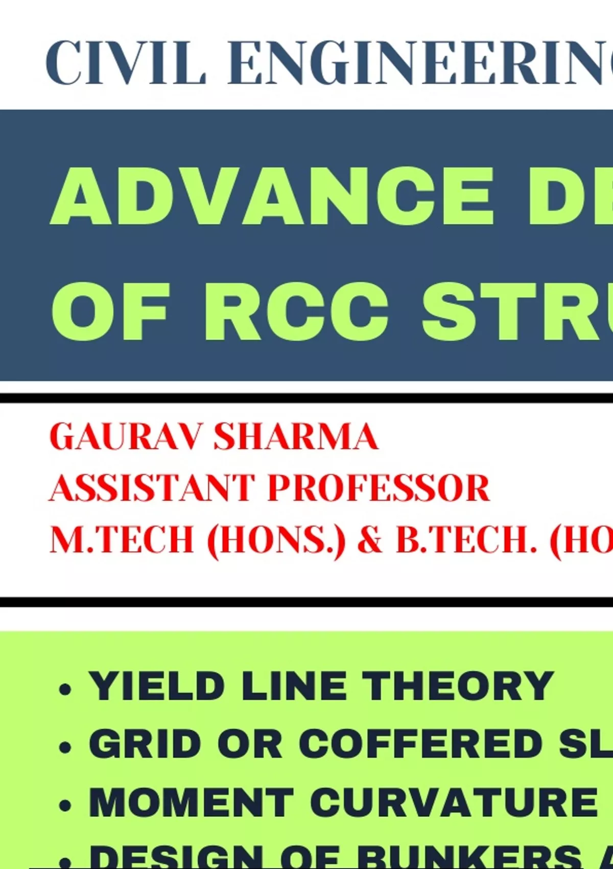 ADVANCE DESIGN OF RCC STRUCTURES - CIVIL ENGINEERING - Stuvia US