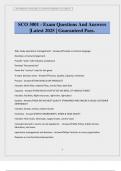 SCO 3001 - Exam Questions And Answers &vert;Latest 2025 &vert; Guaranteed Pass&period;