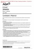 2024 AQA A-level SPANISH 7692&sol;3T&sol;3V Paper 3 Speaking Candidate&rsquo;s &plus; Examiner&rsquo;s &plus;  Mark Scheme  Actual 2024 AQA A-level SPANISH 7692&sol;3T&sol;3V Paper 3 Speaking Merged Candidate&rsquo;s  Material&plus; Examiner&rsquo;s Material &plus; Mark Scheme 